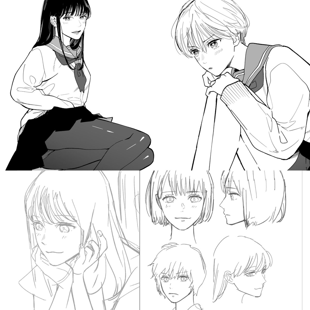 最近必死で女の子も描く練習してます!!!まだまだ下手ですが🤮 