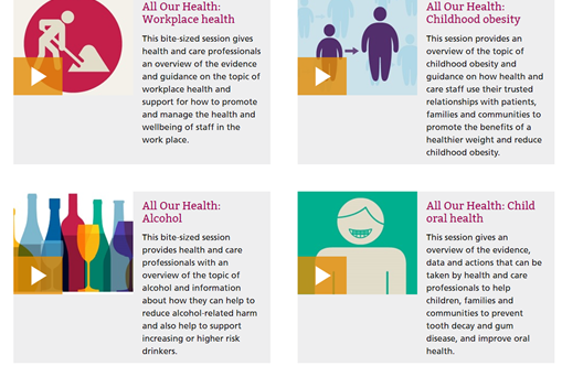 JamieWaterall's tweet photo. We have today launched 5 new @PHE_uk #AllOurHealth brief e-learning modules with @HEE_TEL, including content on #ChildhoodObesity #Alcohol #MentalHealth #WorkplaceHealth #ChildOralHealth  View Now 👉https://t.co/3CTmpJVtE8 https://t.co/qgCoz5f8fJ