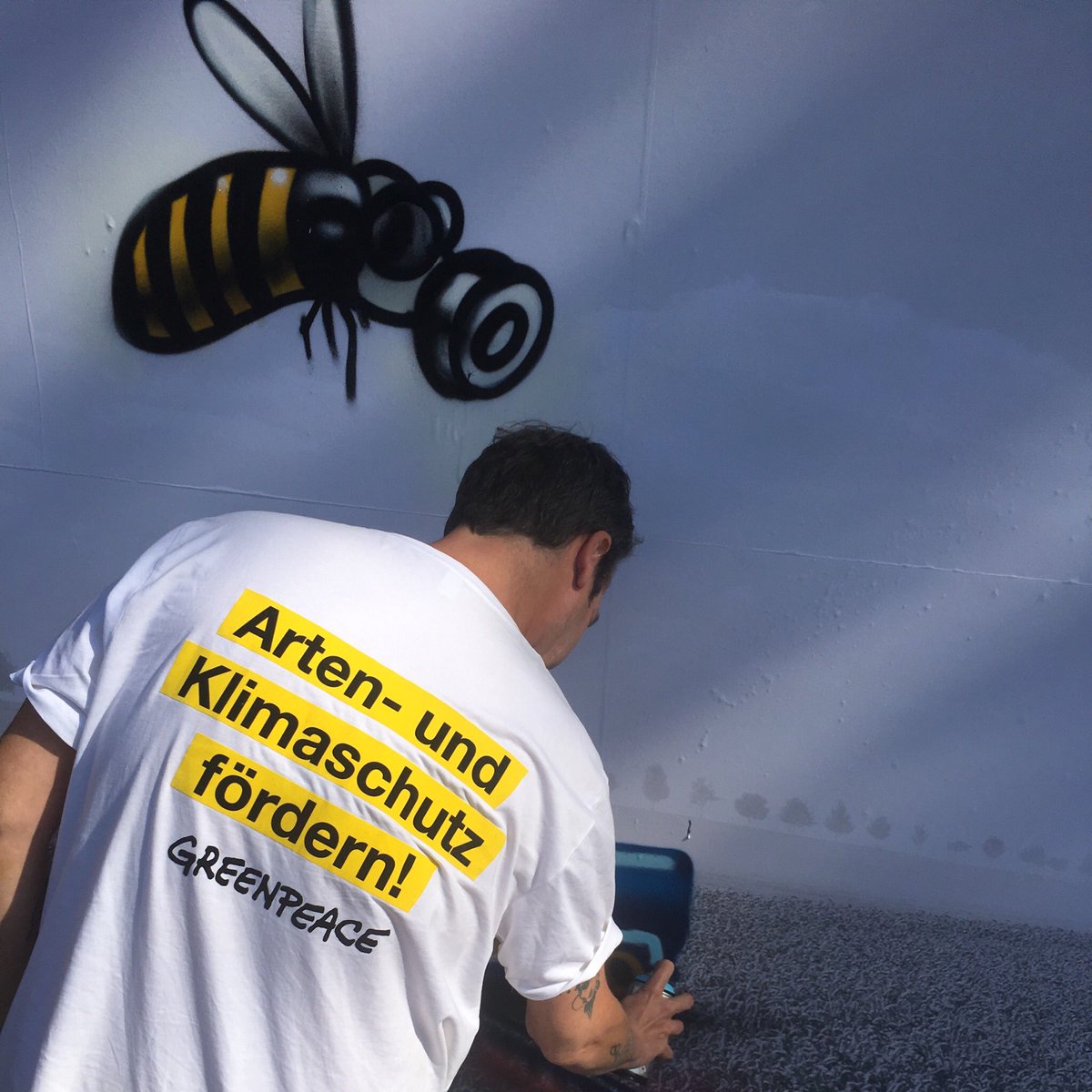 Graffiti-Kunst für blühende Wiesen und #Artenvielfalt statt Pestizide, Monokulturen und Massentierhaltung! Fordere eine Wende in der Agrarpolitik: greenpeace.de/keine-klimasau… #FutureofCAP