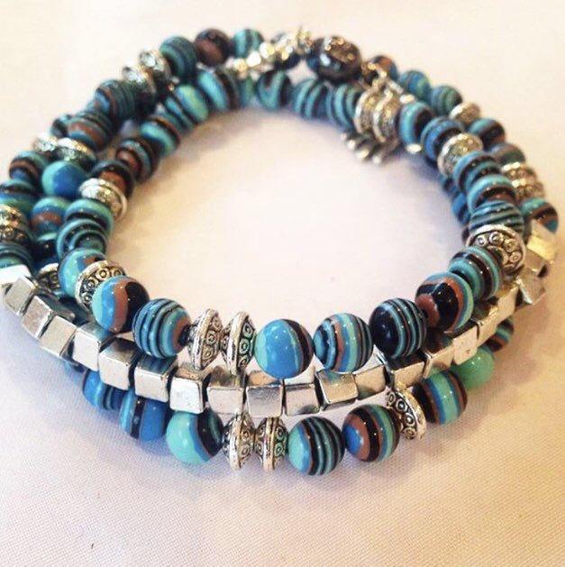 🦋Gorgeous Rich Blues. Turquoise Wrap Bracelet. Magnetic Clasp £10.95  beachbeads.biz🦋.
.
.
.
.
 #beachbeads #handmade #turquoise #blue #fashionable #mylook #fashionblog #silver #handmade #gems #turquousejewelry #jewelry #fashion  #styleblogger #beads #shopsmall