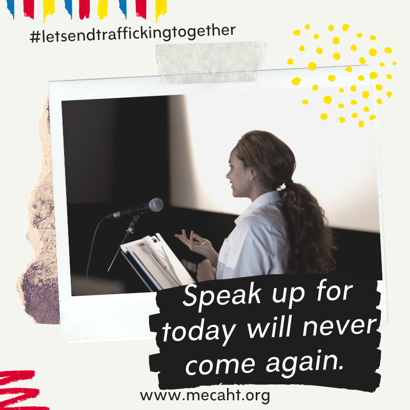 MeCAHT_SA's tweet photo. We are creationed for a purpose and equipped with a message to share with others. Use your voice and speak up against human trafficking. #MeCAHT #letsentraffickingtogether #speakup https://t.co/HPrUCRnr8f https://t.co/0d1m8zbqEV