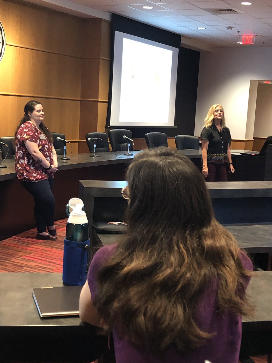 Faculty breakout session during <a href="/FCTLMSU/">FCTL MSU</a> Showcase, listening to Margaret Weaver and Aubrey Larimore-Vargas present on <a href="/Blackboard/">Blackboard</a> Ally to improve student success <a href="/MissouriState/">Missouri State</a> #a11y