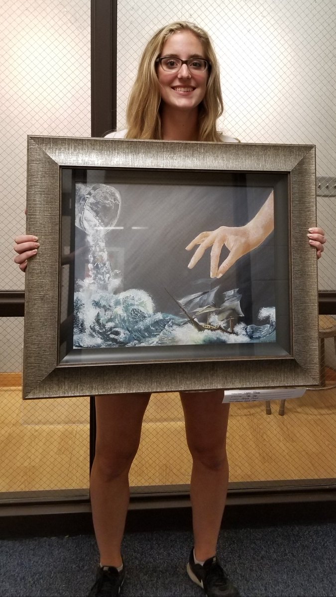 mnhs_Art's tweet photo. MNHS Art student Logan Reeves won a framing award at this years Summers Art's Festival 2019! #art #painting @Brian_Begley66 https://t.co/2L25zKGXqX