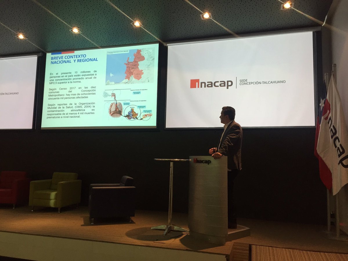 INACAP_CONCE's tweet photo. Con la presentación del Seremi de Medio Ambiente (@mmabiobio ) Mario Delannays, iniciamos el Encuentro Acción Climática efectiva para la Región y zonas saturadas... Cómo llegamos a la COP 25? https://t.co/0Qnyn2C7BF