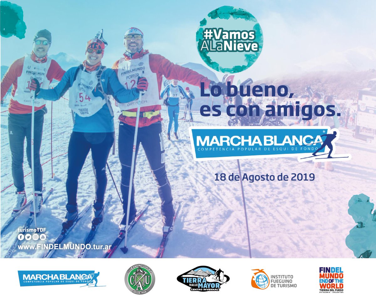 TurismoTDF's tweet photo. ¡Faltan sólo 4 días para una nueva edición de la Marchablanca!, la competencia de esquí de fondo que reúne a deportistas y aficionados en el Valle de Tierra Mayor ¿Estás preparado? #VamosALaNieve #VamosALaMarchablanca #Marchablanca #Ushuaia #XCski #CrossCountrySki #EsquíDeFondo https://t.co/5lJpi2YA0k