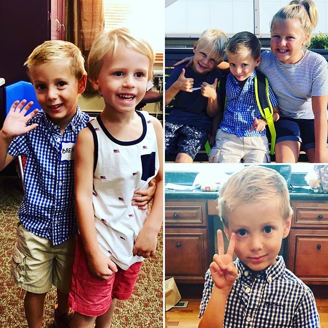 gregabel's tweet image. Last year of the best pre-school ever for the Abel family.  Brennan was so excited to be back.