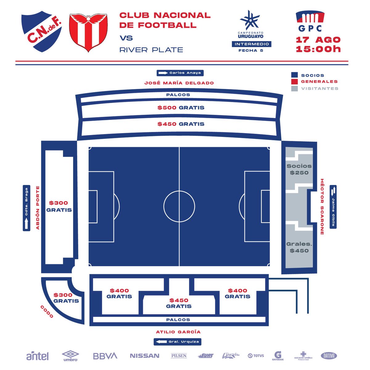 Nacional's tweet photo. Continúa el canje de entradas para socios en los locales de @RedpagosOficial y a través de @Tickantel 

#SeñoresLargoTodo #120Años https://t.co/DGr9rtQfzz