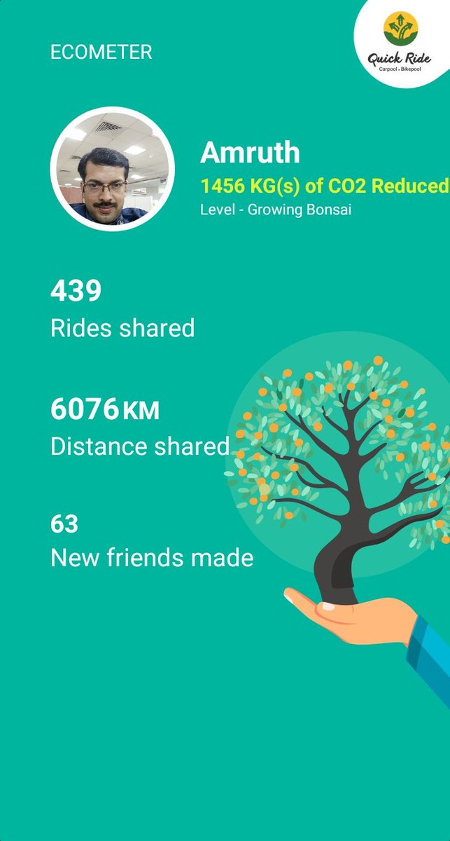 AmruthdevKM's tweet photo. No more stress while driving now a days. Thank you #QuickRide for this wonderful app. I pledge #FreedomFromTraffic and use #QuickRideIn for daily commute. https://t.co/2zx175AXxf