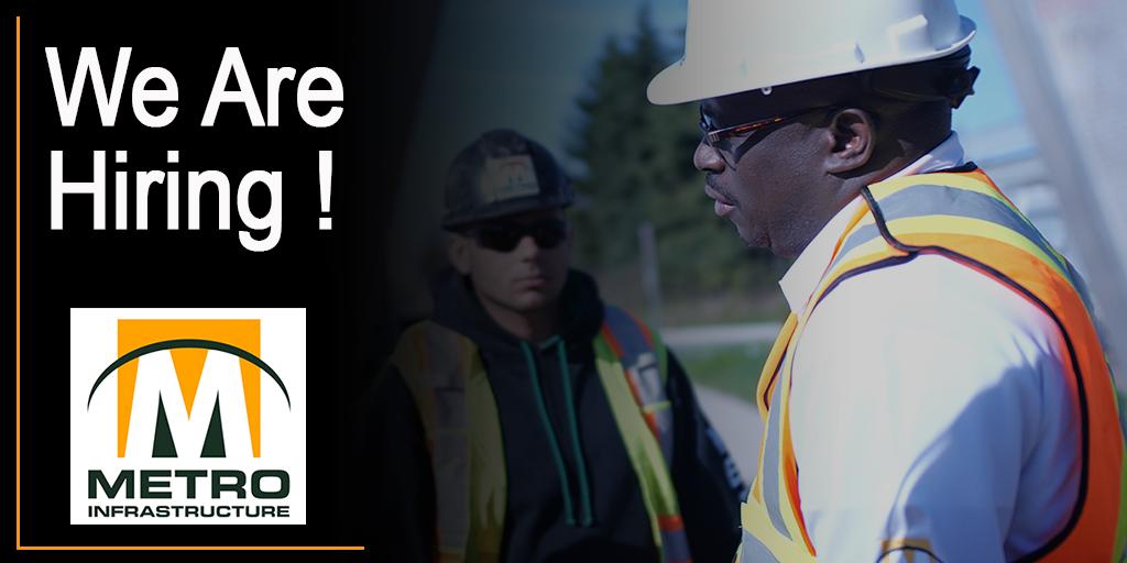 MetroINF's tweet photo. WE ARE HIRING!

👷‍♂️ Do you or someone you know, have an interest in #construction, #infrastructure or #UtilityServices?

⚠️ Join our team of professionals today! We post our #JobOpportunities on our careers page. Go check it out! 👨‍💻 https://t.co/7TdYjtVM2R 👈

#SUCCESStrain https://t.co/caEYPLZjkS