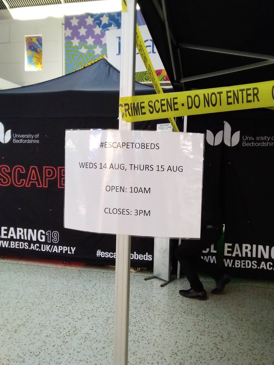 uniofbeds's tweet photo. What a day! Well done to those who gave the Escape Room a try today👍 There's still time to get involved-tomorrow 10-3pm (last entry at 2:30pm). @TheMallLuton @LutonBID @lutonculture #escapetobeds #Clearing2019 #makeitbeds https://t.co/1tmPROxx3G