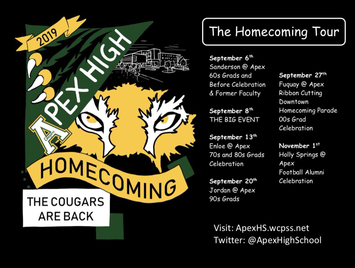 We’ve got some awesome events coming up in September. <a href="/townofapex/">Apex, NC</a> we’ve got some fresh new posters that we’d like to put up in some hotspots around town. Who’ll help us out? We’ll deliver! #TheHomecomingTour