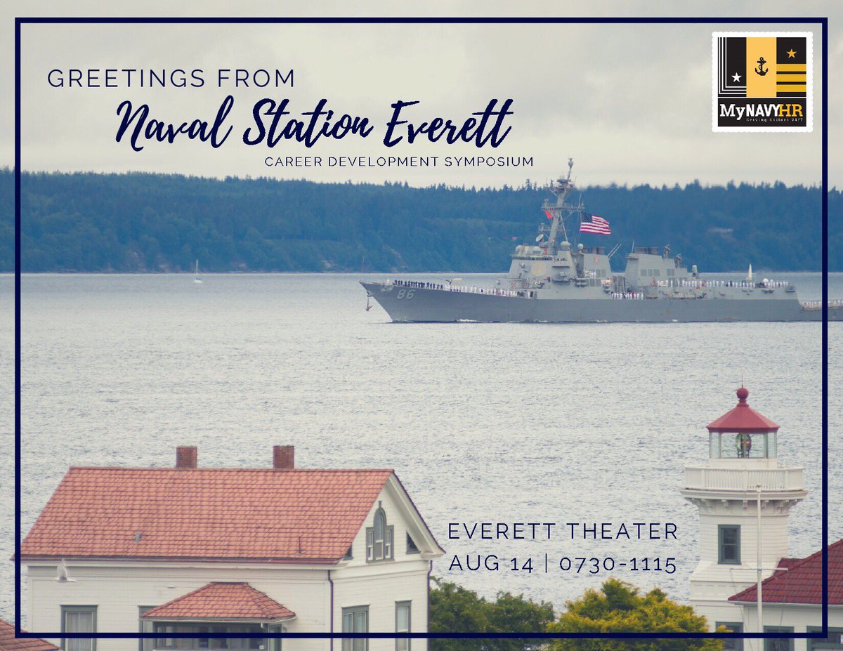 MyNAVYHR's tweet photo. ☀️ Good Morning from Everett ! ☀️
☕️ Join us this morning at Naval Station Everett to take charge of your career!
#CDSPNW
0️⃣7️⃣3️⃣0️⃣ ➡️ Everett Theater https://t.co/4iwWTzUZwM