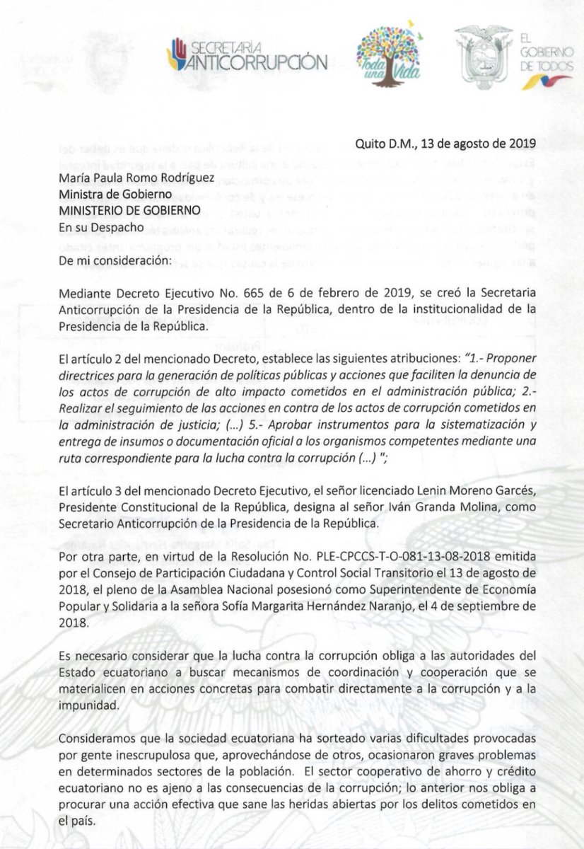 IvanGrandaM's tweet photo. Petición al @MinGobiernoEc firmada conjuntamente con @seps_ec para que se incluya en la lista de los más buscados a prófugos del #CasoCoopera. 

Se trata de:
• Claudio De Jesús Alvarado Escandón
• Marcelo Javier Vega Gasparutti
• Luis Guillermo Carmona Salas 

#CeroImpunidadEC https://t.co/hIR4sFK1u0