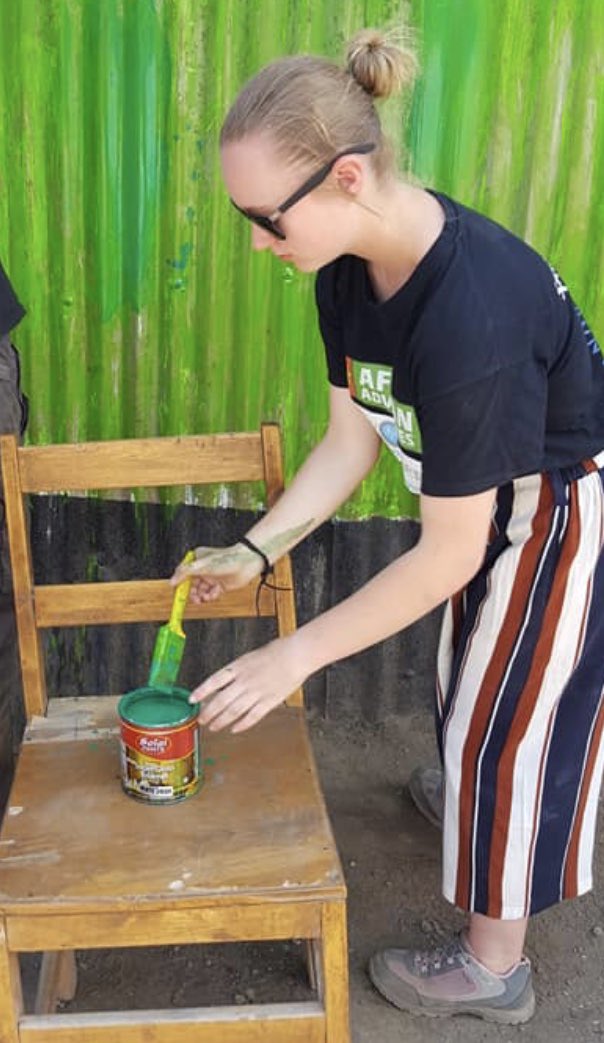 Day 3 at By Grace school Nakuru. As well as teaching Lauren helped with some painting! Let’s just say the paint isn’t washing off!!!!🤦‍♀️<a href="/GSadlerPhysio/">GarySadlerPhysio</a> <a href="/WiseHooot/">Wise Marketing</a> <a href="/designsalike/">Designs Alike</a> <a href="/AGSPortsmouth/">Andy Gas</a> <a href="/TripsInAfrica/">African Adventures</a> @SpfldUK #Kenya