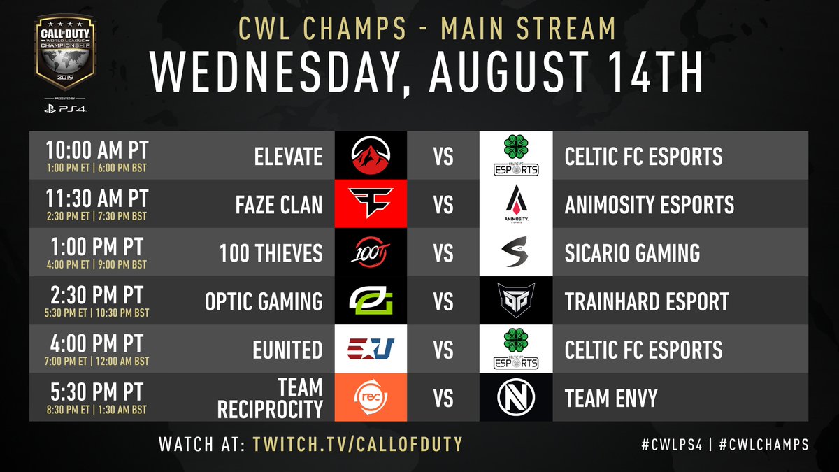 charlieINTEL's tweet photo. Day 1 of #CWLChamps is live now! 

Tune in at: https://t.co/A0M4d955Sz https://t.co/wqhTQquMqx
