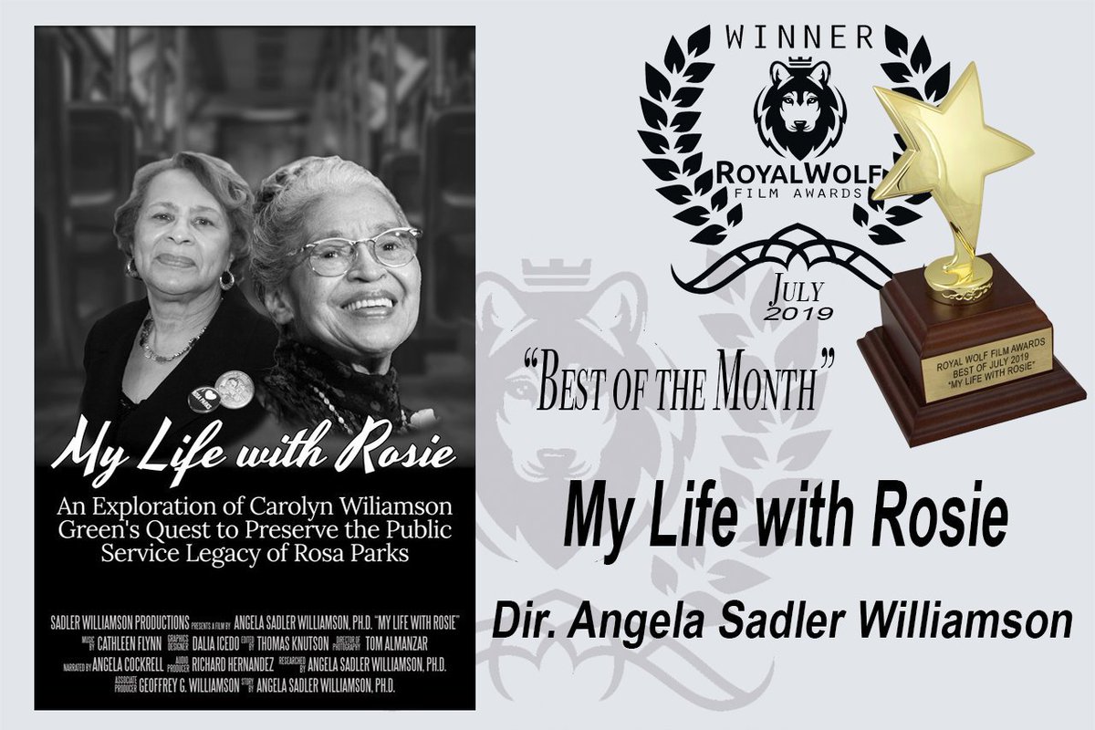 DrAngelaSW's tweet photo. Amazing news! @MyLifewithRosie wonย #BestoftheMonth in @royalwolffaย Monthly Competition forย Julyย '19! We also won #BestDocumentaryFeature, #BestDirectorDocumentaryFeature,
#BestFirstTimeFilmmaker, &
#BestWomanFilmmaker. #Congratulations #TeamRosie! via https://t.co/sGhmP2iNcM https://t.co/M9zbsYHRYr