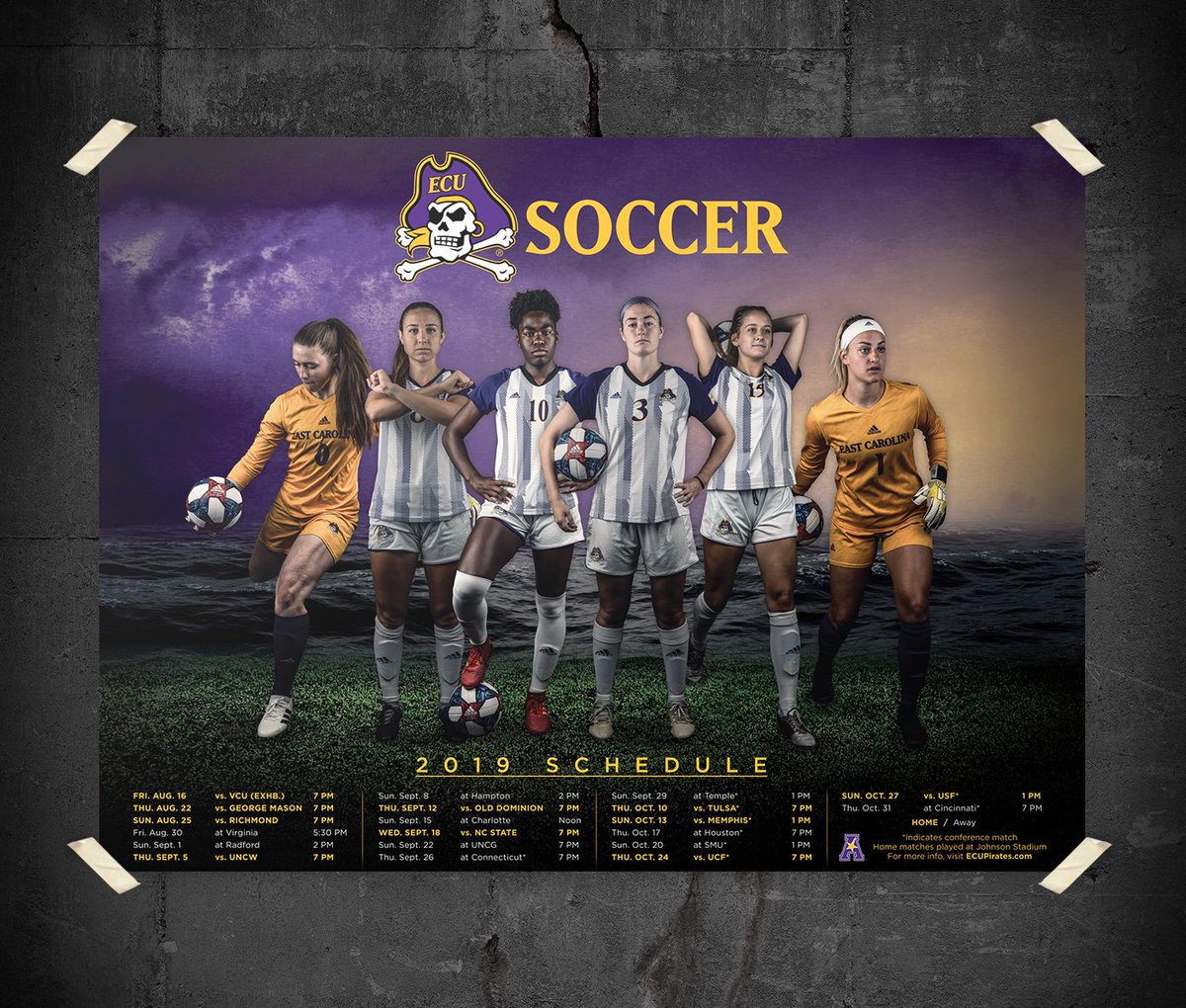 I spy, with my little eye, our 2019 season poster! 👀👀

Come see us this Saturday at Meet The Pirates to be the first to get yours, plus you can get it signed by the entire team, including @ECU_WSOC_COACH‼️ #PirateNation🏴‍☠️