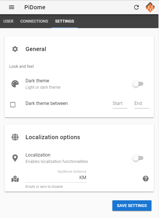 Pi_Dome's tweet photo. Some random user details screenshots of work in progress in the minimal mobile web interface.
- Real time password hints,
- User personal connections with external services
- Generic UI and geofencing settings https://t.co/wCZONBmazA