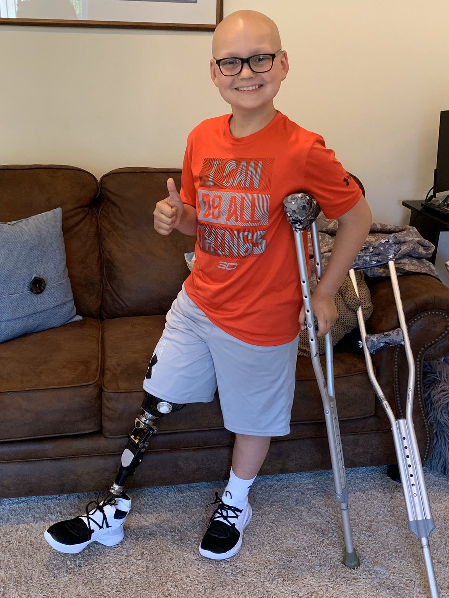 He wanted to wait to wear his new <a href="/StephenCurry30/">Stephen Curry</a> shoes until he got his new “ninja leg”. #myboyismyhero #moreblessedthanbroken #Philippians413 #faithoverfear <a href="/ProstheticInnov/">Prosthetic Innov.</a>