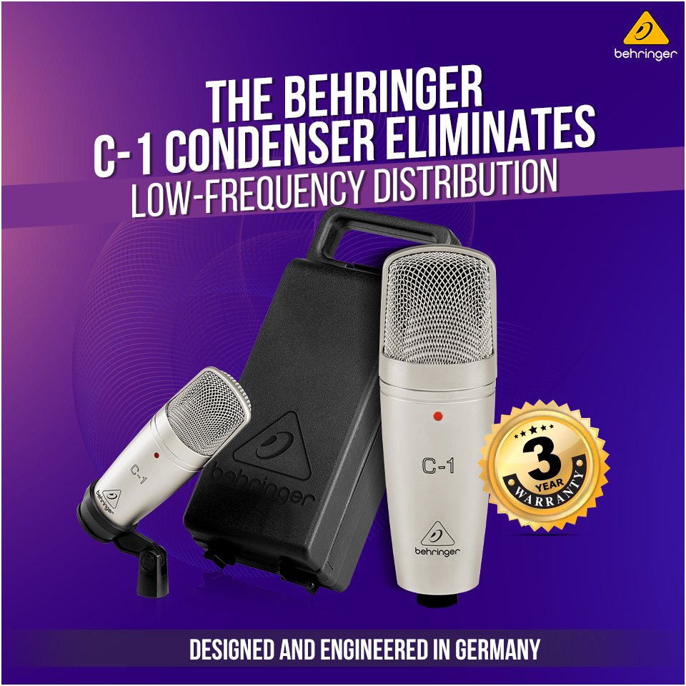 BehringerIndia's tweet photo. Get yourself a professional condenser with a cardioid pickup pattern that aids in source separation. Know more here: https://t.co/45smayJwv5 #BeWithBehringer #ExperienceSound #ExperienceBehringer #Behringer https://t.co/8WO5LGARr7