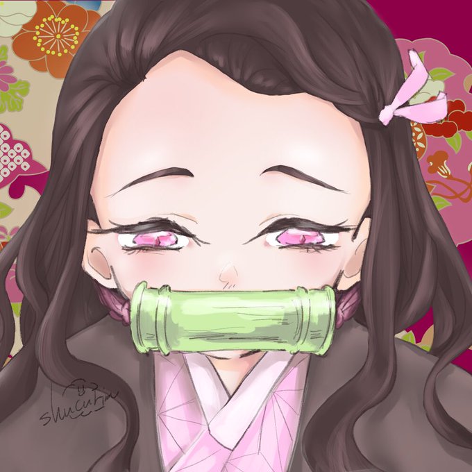 しゅぅくりーむさんがTwitterに投稿した竈門禰豆子(鬼滅の刃)のイラスト。