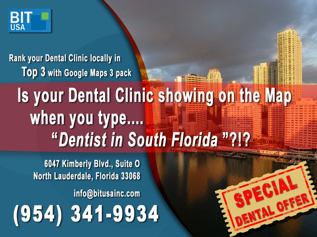 bit_usa's tweet photo. https://t.co/fjaBRvOOcs
Phone: (954) 341-9934
Fax: (800) 976-4306
Email: info@bitusainc.com 
#bitusa #cloudcomputing #dentalautomation #paperlessoffice #networking #networksecurity #digitalradiography #digitalmarketing #seo #branding #webdesign https://t.co/M0MgE2Jm01