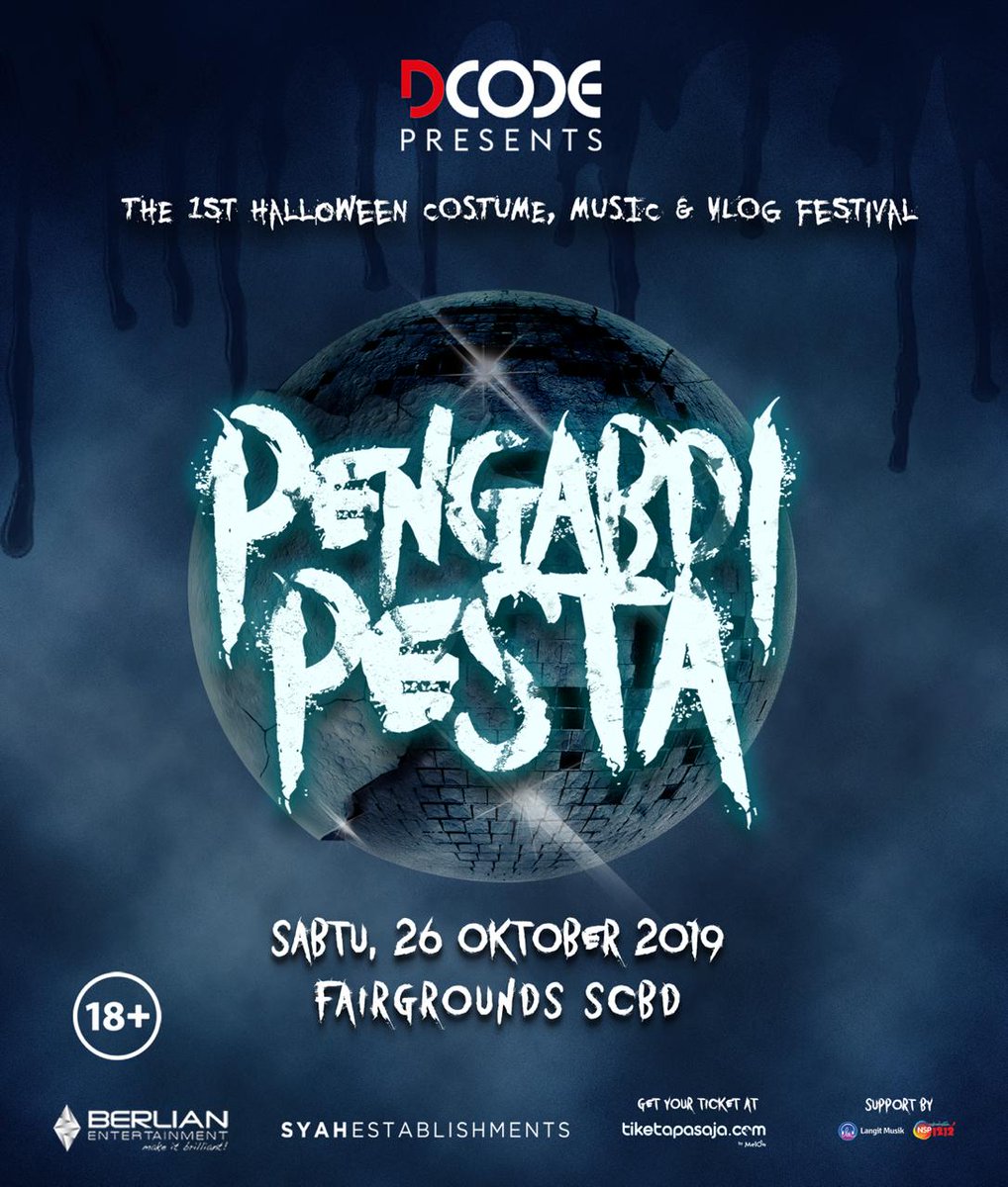 nuon_id's tweet image. Beli presale tiketnya 150k (LIMITED KUOTA) di @tiketapasaja by @melonindonesia atau kunjungi website berlianentertainment.com. 
Setelah artis announcement harga berubah menjadi 250k.

#PengabdiPesta #worldofDCODE #HalloweenFestival #NewExperience #BrilliantShow #SyahEstablishments