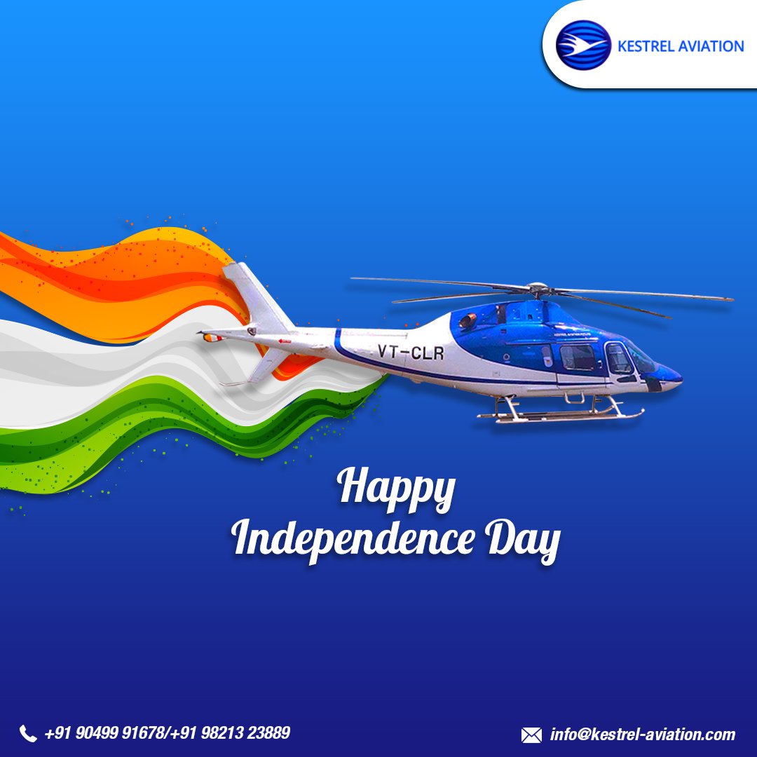 KestrelIndia's tweet photo. May we always have the freedom to choose, freedom to dream and freedom to live. Happy 73rd #IndependenceDay.

#HappyIndependenceDay #Jaihind #India #Freedom
#KestrelAviation  #Celebrations #Dream #love #patriotic https://t.co/ml4kKyB4xE