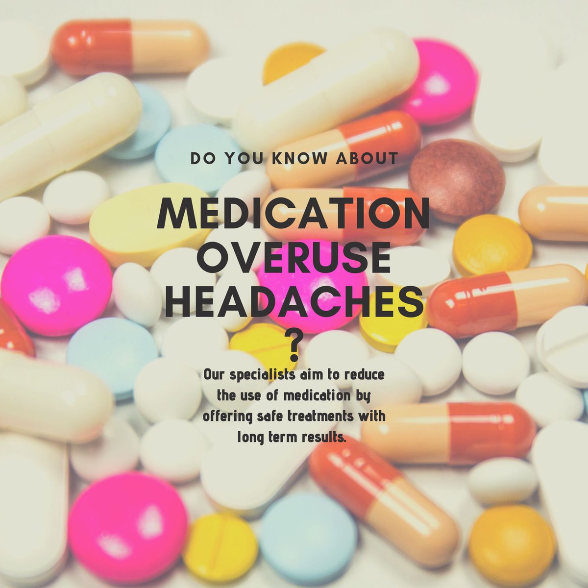 HeadacheClinic's tweet photo. How much medication are you taking per day? Our aim is to get you off medication and offer safe treatment with long term results. 

Call us for an appointment on 0114840933

#headache #migraine #chronicpain #medication https://t.co/Xutn0VaKHd
