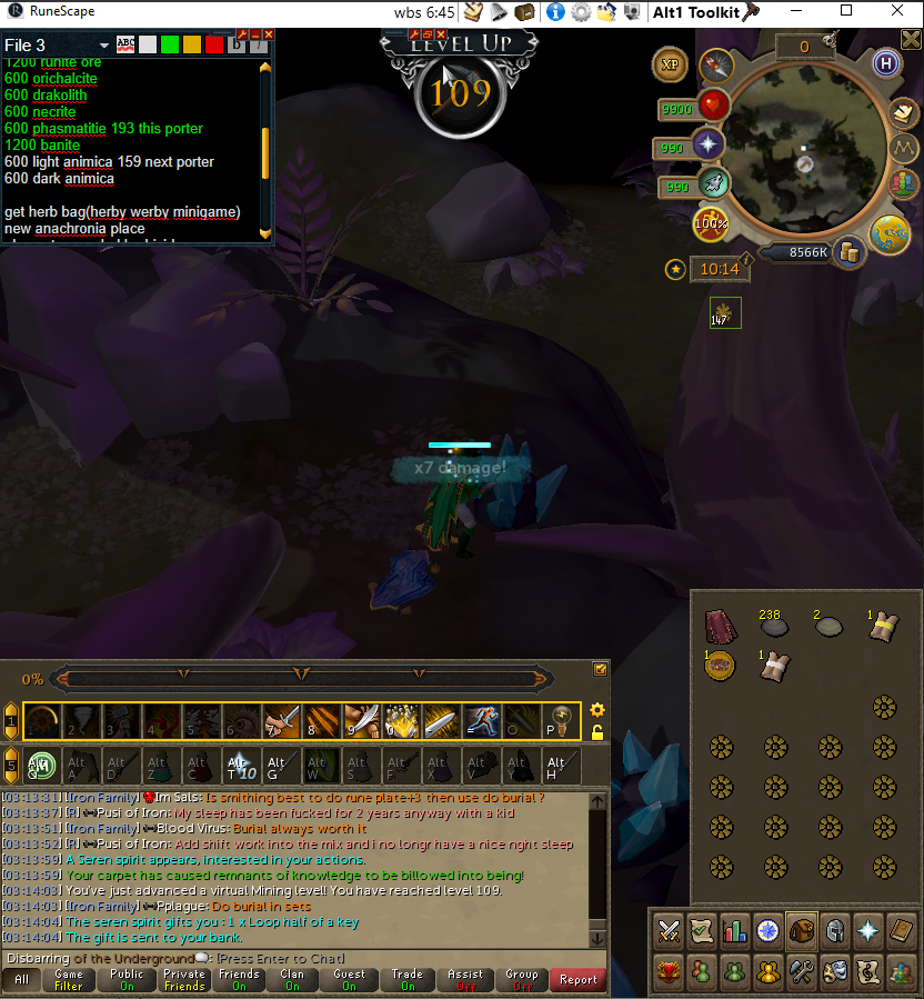 Disbarring's tweet photo. 109 mining on my rs3 ironman :D https://t.co/UfQUKFqfsa