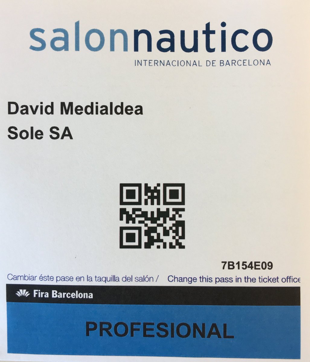 David Medialdea (@davidmedialdeaf) on Twitter photo Tenemos todo preparado para el <a href="/salonnautico/">Salón Náutico</a> desde @solediesel te invitamos a visitarnos en el stand D469.
Descarga tu invitación totalmente gratis siguiendo el link utilizando el código 78B5A562. Yo ya tengo la mía!!! registration.firabarcelona.com/#/event/home Tenemos todo preparado para el <a href="/salonnautico/">Salón Náutico</a> desde @solediesel te invitamos a visitarnos en el stand D469.
Descarga tu invitación totalmente gratis siguiendo el link utilizando el código 78B5A562. Yo ya tengo la mía!!! registration.firabarcelona.com/#/event/home