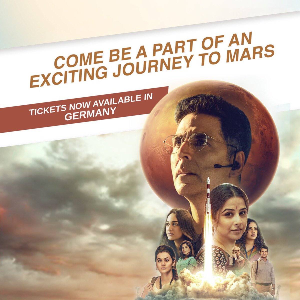 akshaykumar's tweet photo. #MissionMangal now releasing in Germany. Book your tickets at https://t.co/gKgC8Cefxl

@taapsee @SonakshiSinha @vidya_balan @TheSharmanJoshi @menennithya @IamKirtiKulhari @Jaganshakti @foxstarhindi #HopeProductions https://t.co/X7rGJ5cqN0