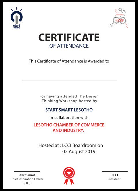 startsmartLes's tweet image. Did you know our attendees got a cool certificate from #designthinkingworkshop for the attendance and participation😀😎 
Thank you to all Small, Medium &amp;amp; Large businesses who attended. You can contact us directly if yours has not yet been received 
#startsmartles