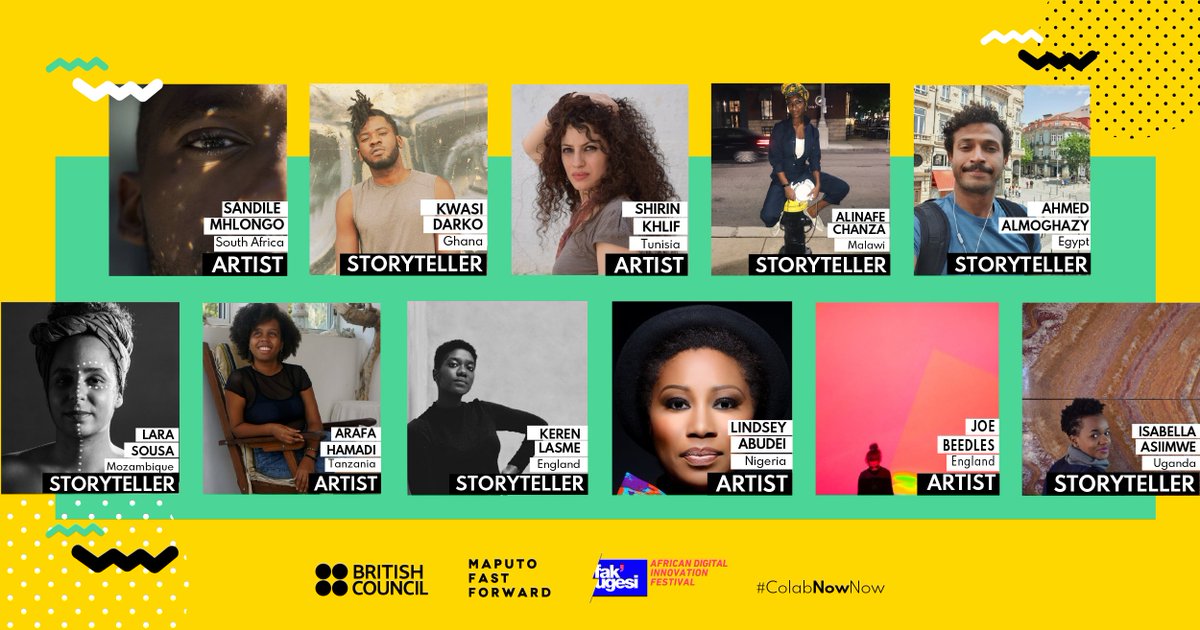 SouthernAfrArts's tweet photo. Announcing the #ColabNowNow 2019 Creatives
Congratulations: @auto_explorer  @isabeaudesign  @kylemalanda  @misslind_sea @KeLsDaRk @The_Uniqueiconz Shirin Khlif, Ahmed Almoghazy, Lara Sousa, Joe Beedles, Keren Lasme, see you @mptfastforward &amp; @fakugesi 
https://t.co/TSCbme2Xms https://t.co/q3DdCcbPe1