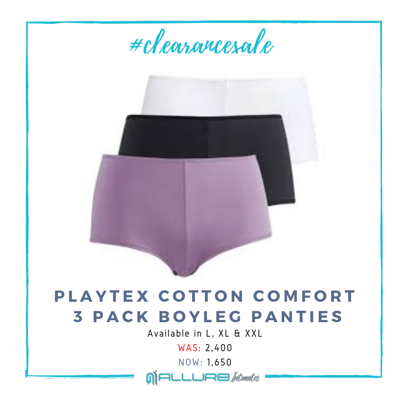 AllureIntimates's tweet photo. Appropriately named are the #Playtex Value Panty Packs - get your favourite style in 3 or 5 packs and experience their super snug 100% Cool Comfortยฎ cotton undies for less!
#AllureIntimates #RadianceFromWithin #SALE
More here: https://t.co/fMlH1JMODD https://t.co/jqRuLAmlud