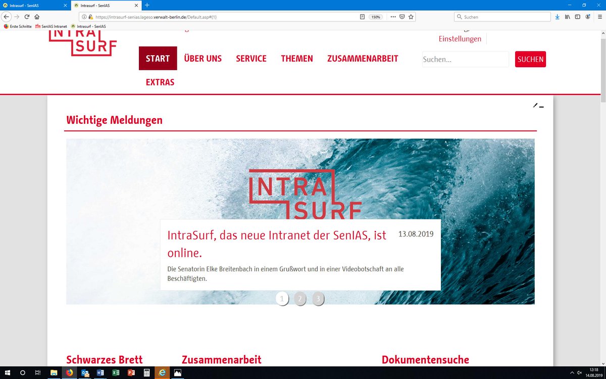 Nach <a href="/senfin/">Senatsverwaltung für Finanzen</a> nun auch <a href="/SenIAS_Berlin/">TEst nikhil</a> und alle nachgeordneten Behörden mit neuer, moderner Intranet-Plattform, "IntraSurf". Sie bietet mehr Service, erleichtert und verbessert die interne Kommunikation. <a href="/LAF_Berlin/">LAF</a> <a href="/LAGeSo_Berlin/">Landesamt für Gesundheit und Soziales Berlin</a>