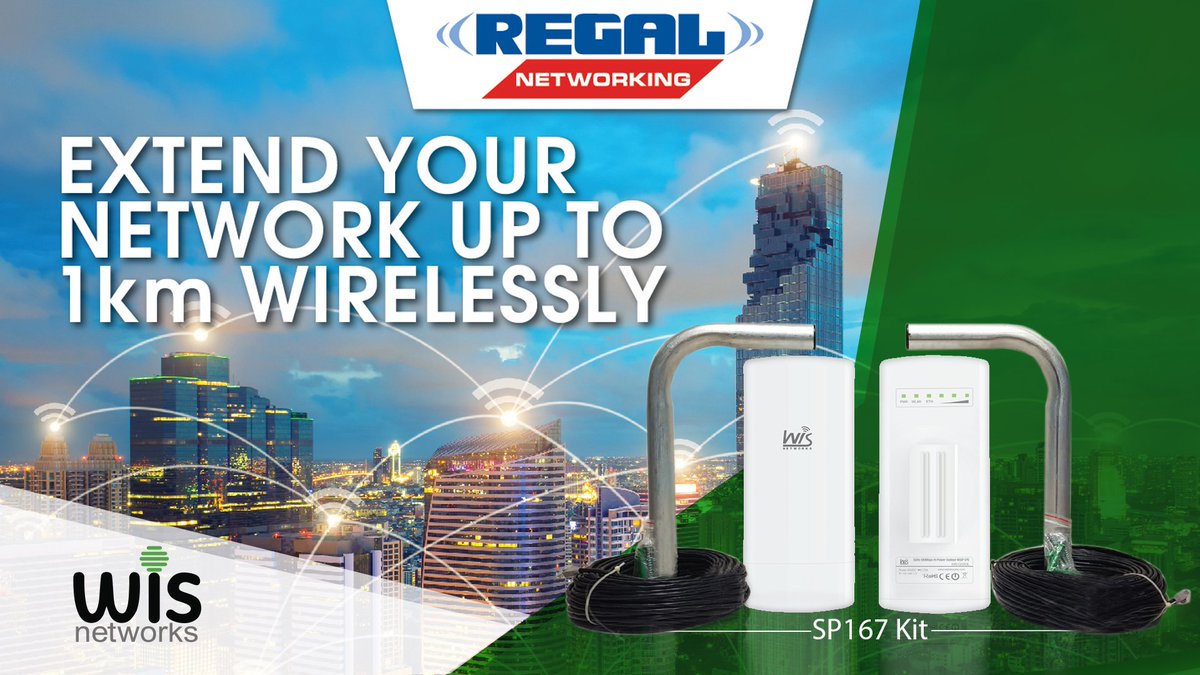 RegalSecurity1's tweet photo. The new Wireless Point to Point kit product code SP167 provides a reliable and cost-effective way to extend your home, office or business network without the need for expensive cabling.
Click here > https://t.co/jEMmNWITGh to read more.
#RegalSecurity #Wisnetworks #Networking https://t.co/dkYi94IdUm