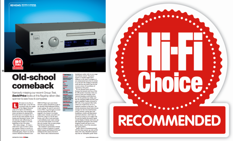 mitchellandjohn's tweet photo. Thrilled to be awarded the coveted 'Recommended' badge from the experts at @HiFiChoiceMag for our first ever S800 CD player🎶review! 

Read it here: https://t.co/VAc1Alp1bJ and don't forget to pick up the new issue, on sale now! https://t.co/uwMBQC4mmq
