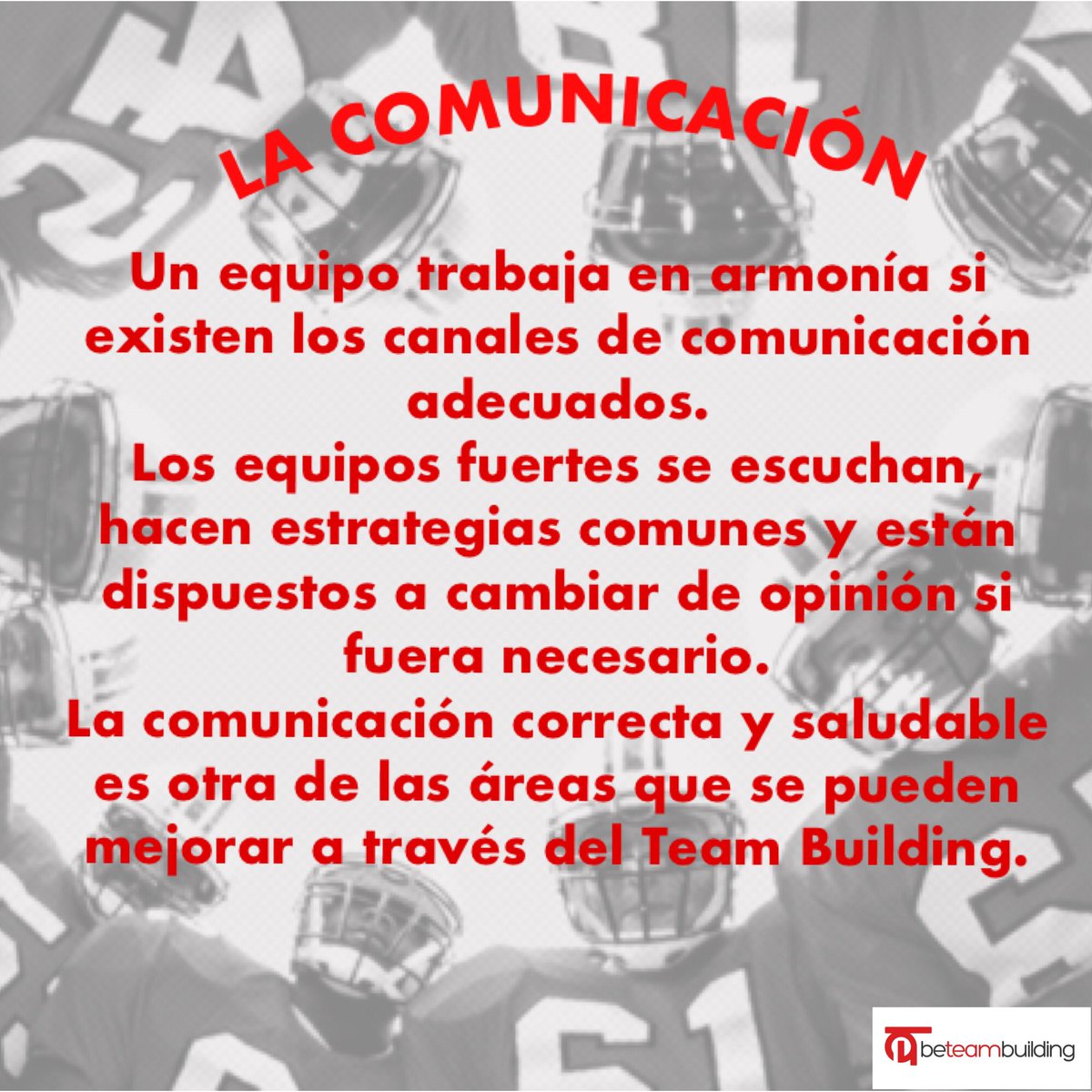 beteambuilding's tweet photo. #Comunicación #Escuchar #Tolerancia #BeTeamBuilding https://t.co/6LGyIcwKfk