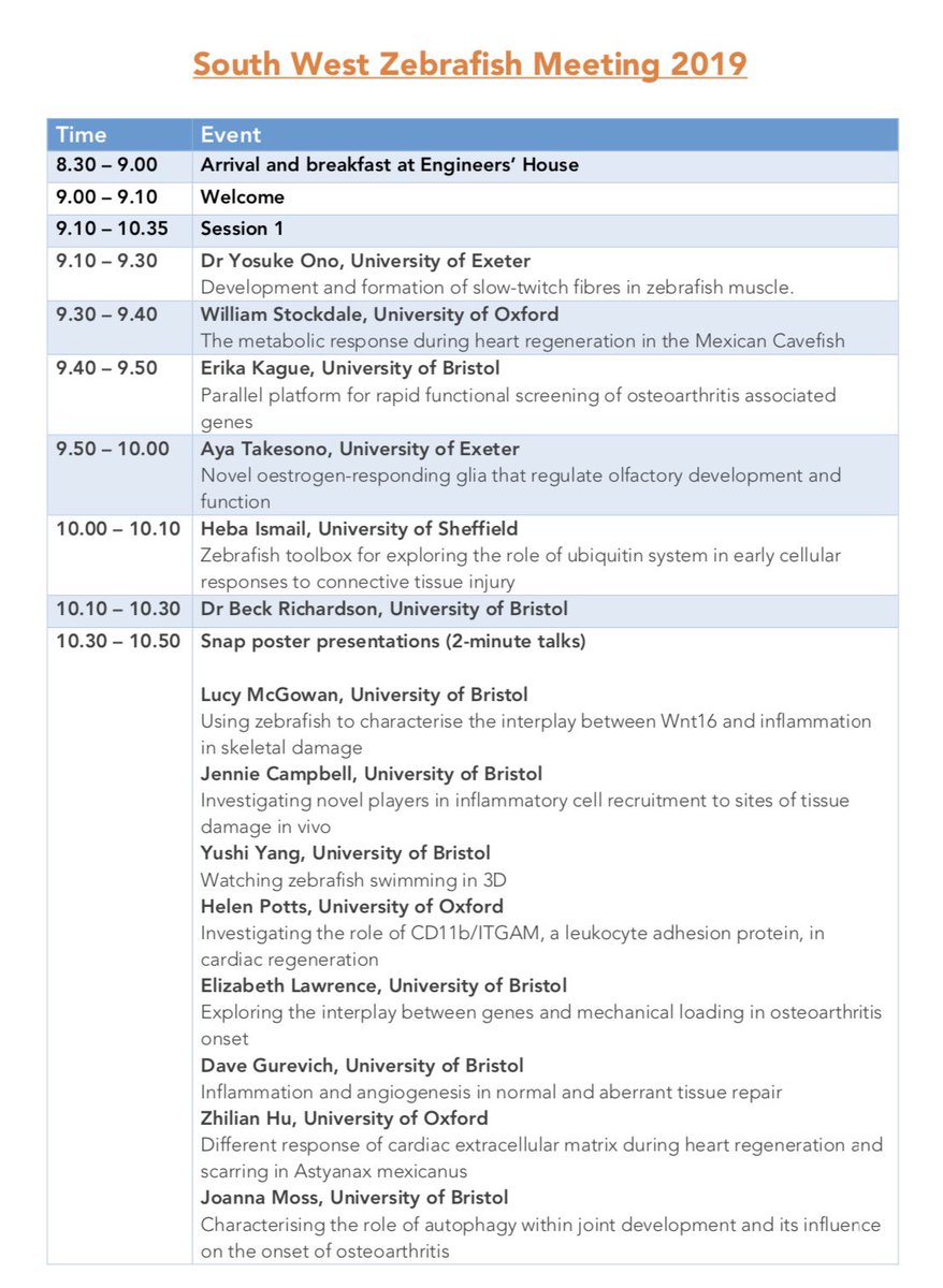 LizzieALawrence's tweet photo. There are just 8 days left to register for #SWZM19! It is free to attend thanks to @Co_Biologists and the programme is full of super exciting zebrafish research! Although it will be held in Bristol it is open to everyone🔬🧬🐟Link to register: https://t.co/ip4nVmusv7 https://t.co/X3iF20kmFp
