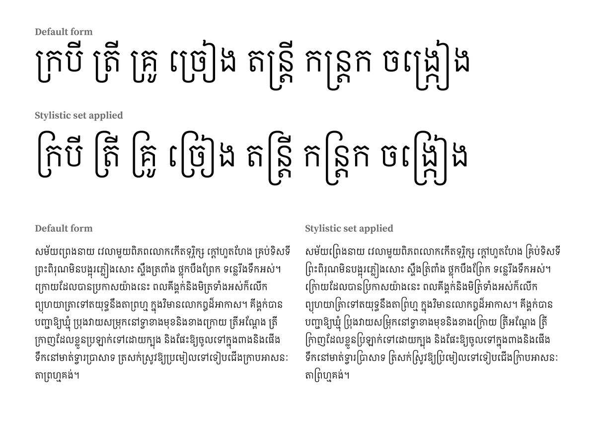 sovichet's tweet photo. Took me almost 3 years to complete this typeface 'Sakrava', just the Light master! Moreover, there will be a few additional features for old-fashioned ways and alternate forms. I am happy for myself. ๐ #khmertype #khmerfont https://t.co/OUqRTwyWfI