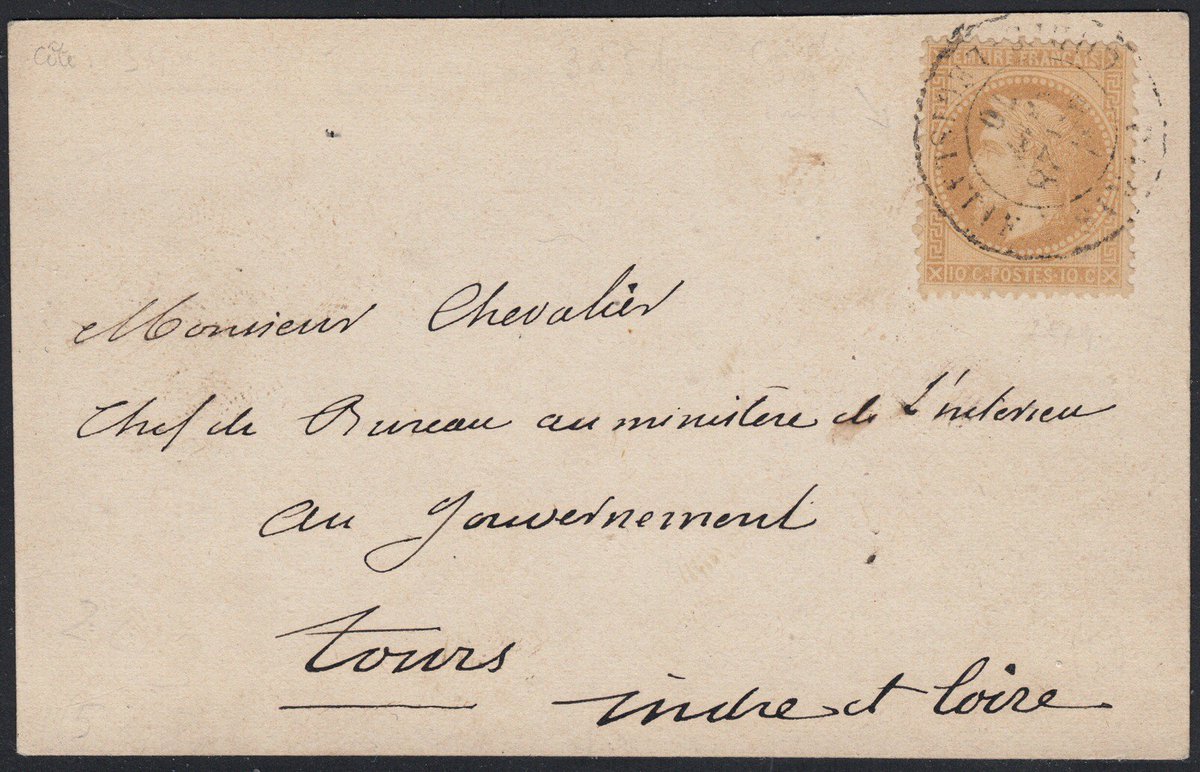 Philamurat's tweet photo. France 1870 - Ballon monté "Les Etats-Unis" sur carte de Paris Corps Législatif pour Tours
https://t.co/JMYV4IEIzg
#philatelie #timbre #stamps #collection #catawiki https://t.co/cfcNXcEeFl