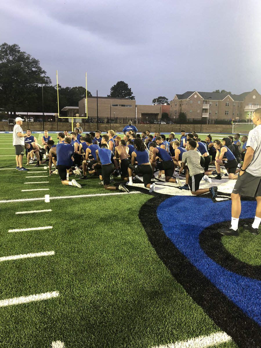 CoachBurnetteBC's tweet photo. Nothing like starting the day with the conditioning test.  Great energy with great effort.  #BUncommon #BartonFootball https://t.co/pobgHHrFyh