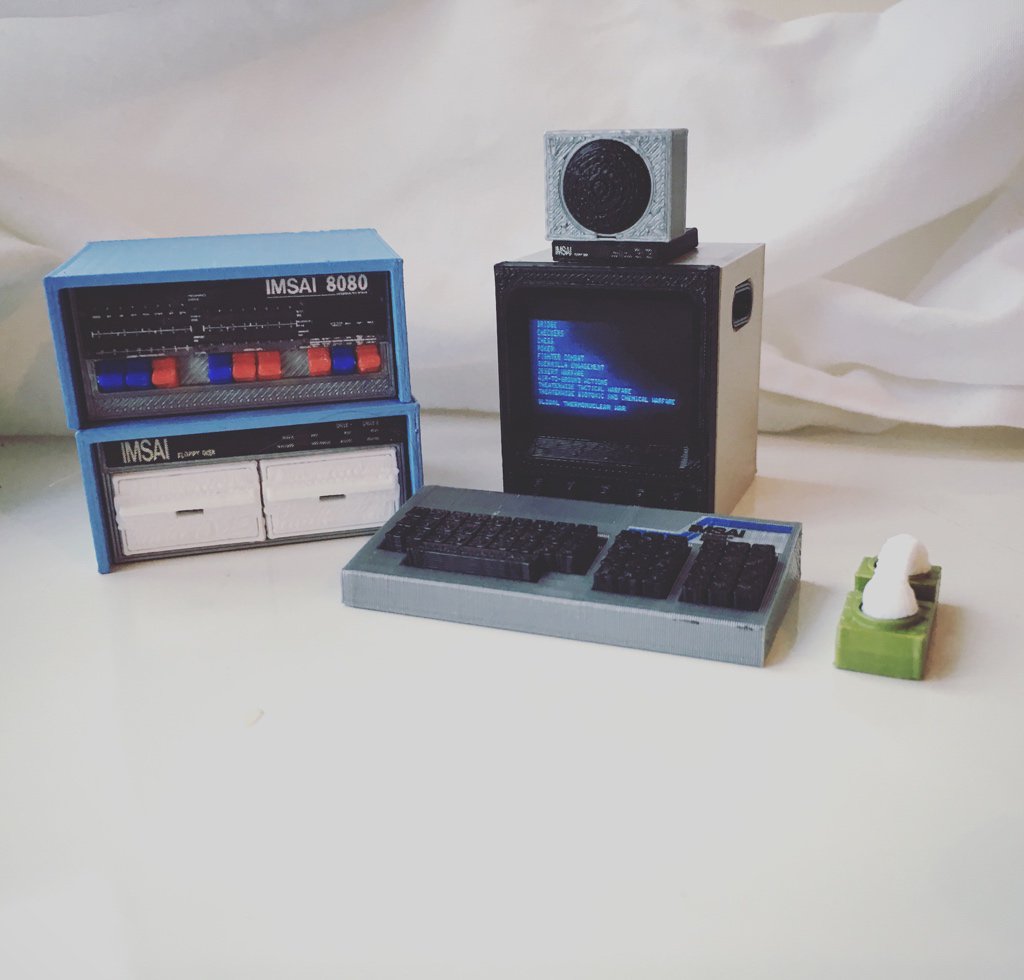 simonbarber's tweet photo. 3D-printed mini War Games IMSAI 8080 from @rabbitengr 😍 I always wanted David Lightman’s set-up. Maybe I’ll change my grades or dial into Protovision. 📞😆 #wargames #imsai #imsai8080 #davidlightman #protovision #falkensmaze #joshua #globalthermonuclearwar https://t.co/zbWmNBYKOs
