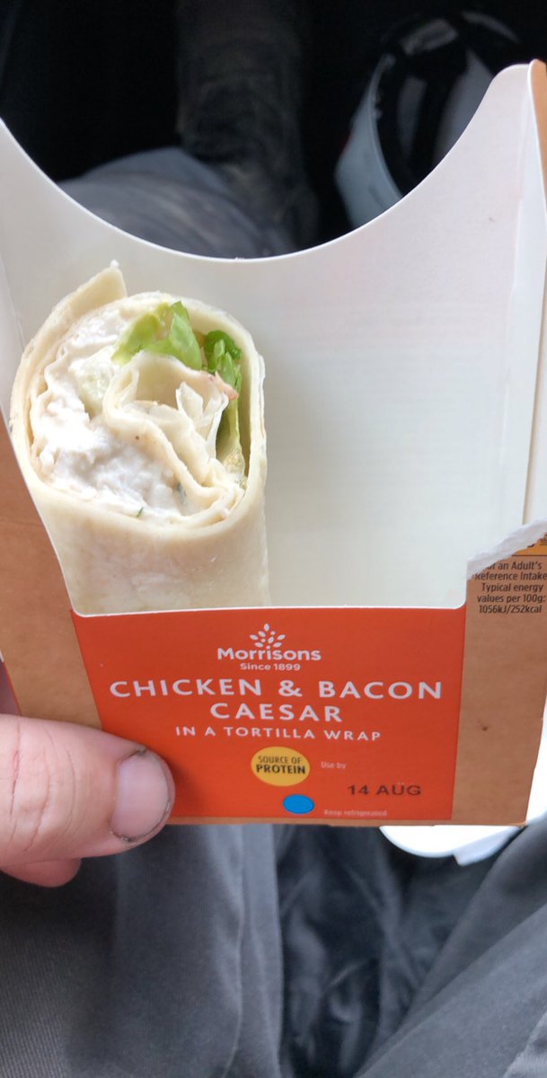 derek_clark's tweet photo. @Morrisons I bought a chicken and bacon Caesar wrap this morning and to my findings it had no bacon in it 🙈 devastated I was 😂 think a few free ones are in order here 🤭🤭 #gutted #whereismybacon https://t.co/peYTnXm8Rj