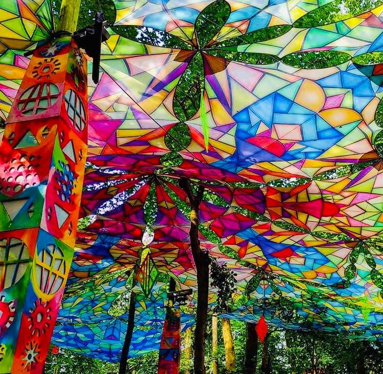 V_Architects's tweet photo. Visual Architects @BoomtownFair #decoinstallation #stagetransformation #boomtown2019 @illuminaughtyUK #psyforest https://t.co/JESTp1zVg6