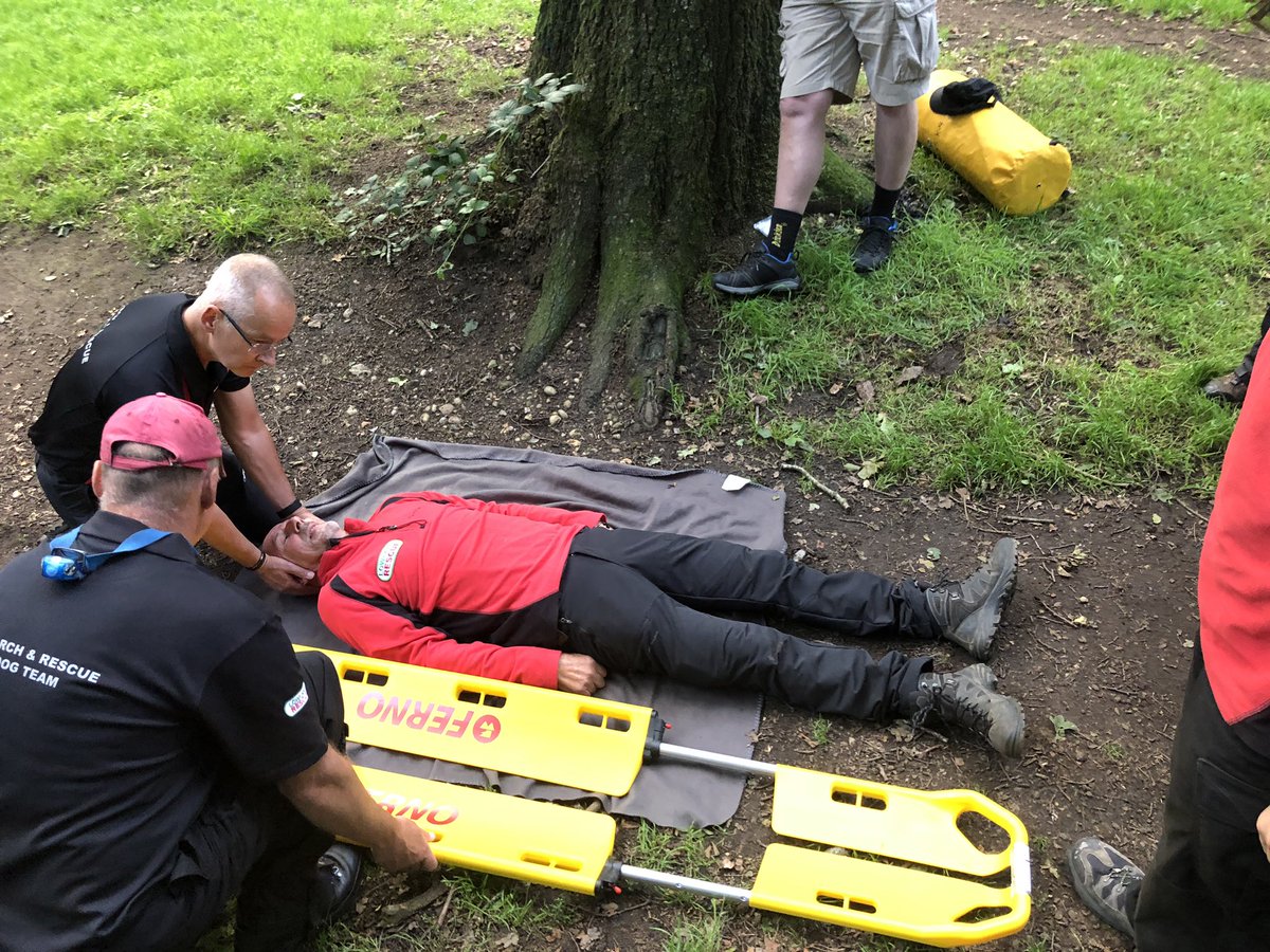 Building on the First Aid training at the weekend we trained on Packaging &amp; Extraction. Trainee and Qualified Dogs worked in woodland practicing Scentwork &amp; Alerts including Trainee Search Dog Robbie. #DogsWithJobs #FirstAid #SearchandRescue #LowlandRescue #spaniel