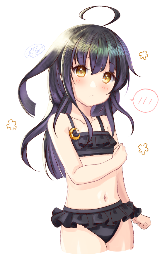 三日月(艦これ) 「お題箱から「水着な三日月ちゃん」 」|壱十九 / illustratorのイラスト