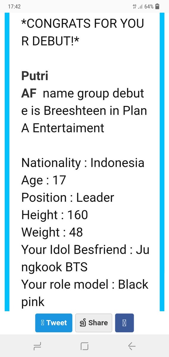 PutriAF01212770's tweet photo. #youridolprofile "CONGRATS FOR YOUR DEBUT" https://t.co/VWST3HAdaq