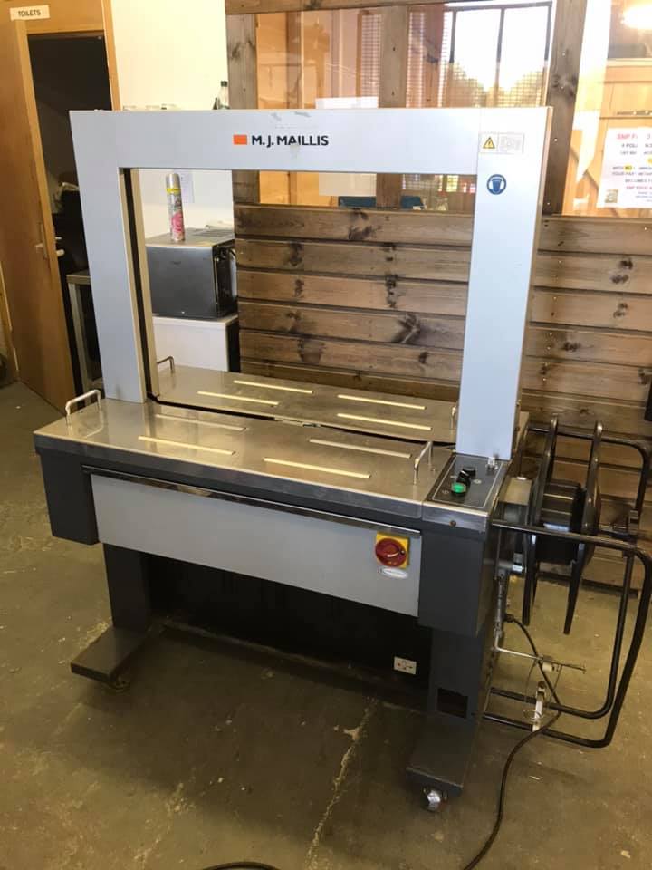 snp_ltd's tweet photo. FOR SALE - M.J. Maillis strapping machine - Fully operational. Open to sensible offers. Delivery option available. #bargin #salesatSNP #lotsofstock https://t.co/Gtum7pt5ZV